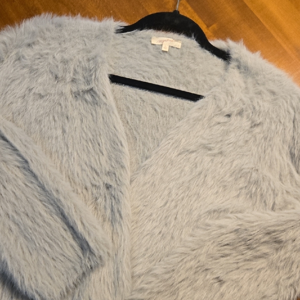 Mystree Gray Teddy Jacket Plush Faux Fur